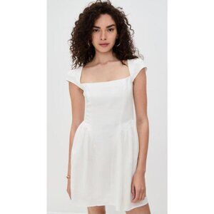 NWT! Reformation Oaklyn Linen Dress in White Size 8